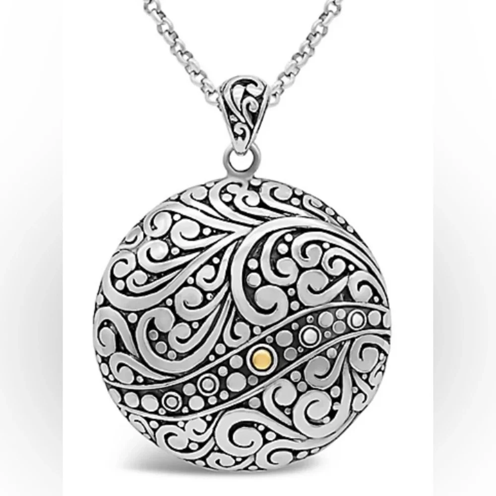 Devata Sterling silver & 18k Bali Pendant